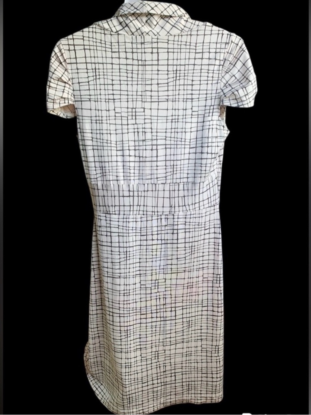 BANANA REPUBLIC Silk Dress, Cowl Neck, Black/Ivory, Medium. - Picture 3 of 12